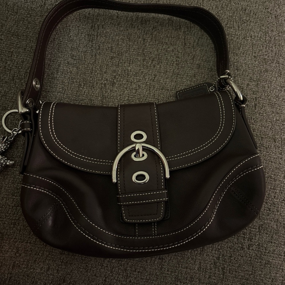 Y2K SOHO Coach Dark Brown Leather Shoulder Bag
